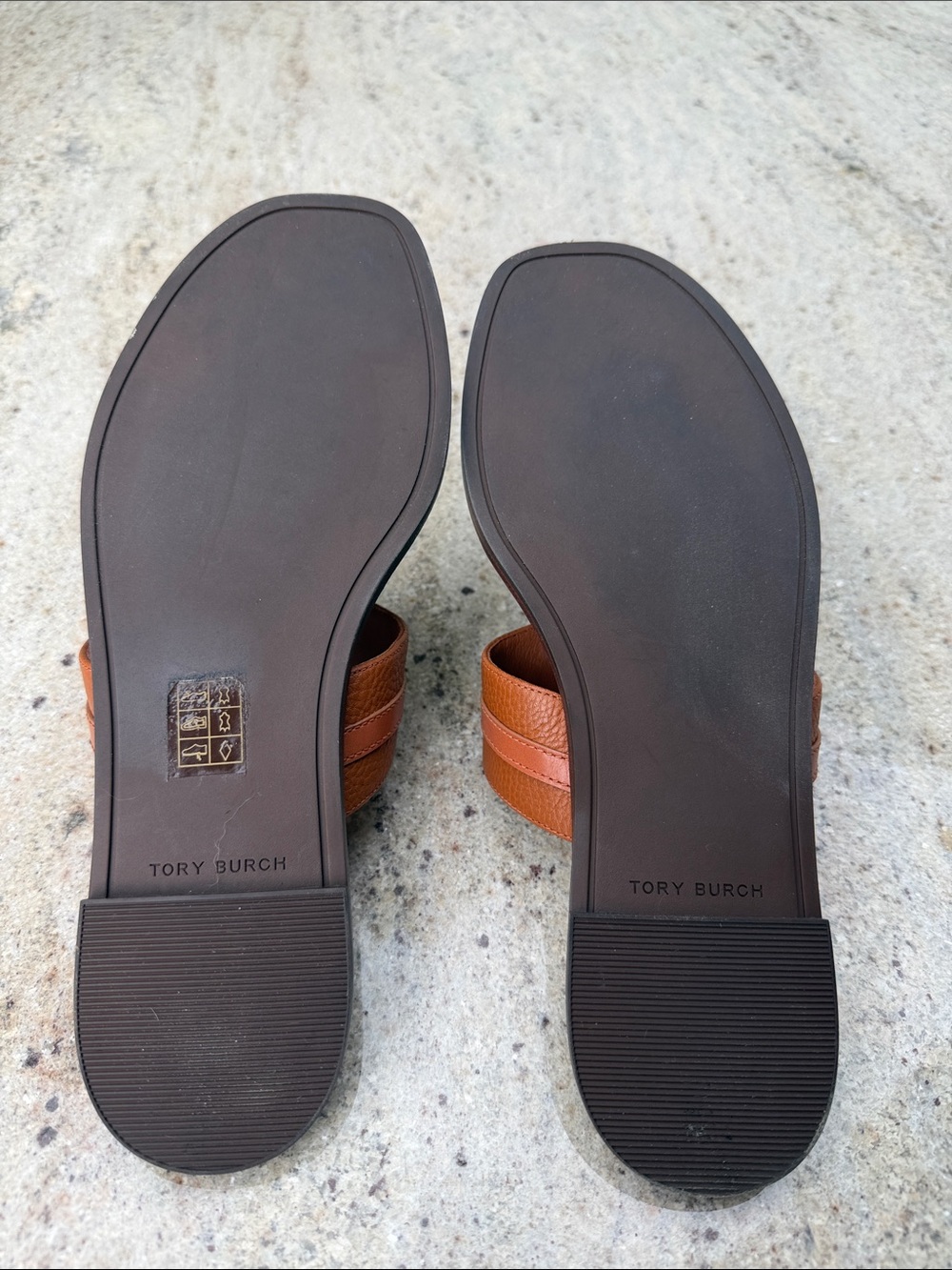 NEW Tory Burch - Thong Welt Tumbled Leather Sandal Aged Carmello brown - Picture 3 of 4